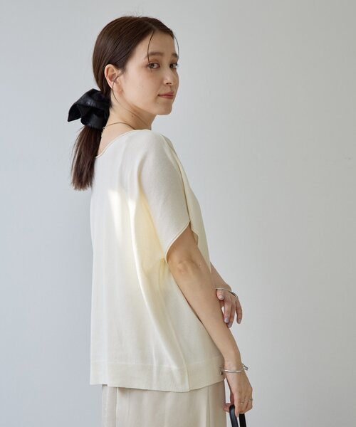 DISCOAT(ディスコート)の「【Noka/UVカット/抗ピリング】ドルマン半袖プルオーバー(Tシャツ/カットソー・レディース・オフホワイト/ブラック/ベージュ/オレンジ/グレー・FREE)」の7枚目の写真