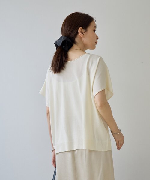 DISCOAT(ディスコート)の「【Noka/UVカット/抗ピリング】ドルマン半袖プルオーバー(Tシャツ/カットソー・レディース・オフホワイト/ブラック/ベージュ/オレンジ/グレー・FREE)」の9枚目の写真