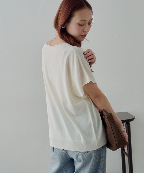 DISCOAT(ディスコート)の「【Noka/UVカット/抗ピリング】ドルマン半袖プルオーバー(Tシャツ/カットソー・レディース・オフホワイト/ブラック/ベージュ/オレンジ/グレー・FREE)」の16枚目の写真
