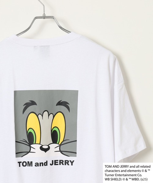Tom&Jerry(トムアンドジェリー)の「TOM&JERRY プリント BIG T 半袖(Tシャツ/カットソー・メンズ・ブルー系/チャコール/オレンジ/ネイビー/ホワイト系その他/オフホワイト/ダークグリーン/ブラック・M/XL/L)」の3枚目の写真