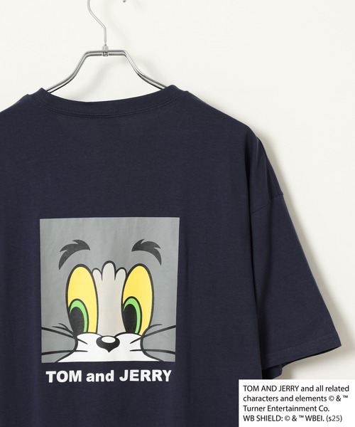 Tom&Jerry(トムアンドジェリー)の「TOM&JERRY プリント BIG T 半袖(Tシャツ/カットソー・メンズ・ブルー系/チャコール/オレンジ/ネイビー/ホワイト系その他/オフホワイト/ダークグリーン/ブラック・M/XL/L)」の6枚目の写真