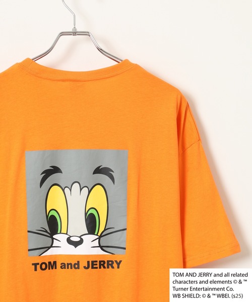 Tom&Jerry(トムアンドジェリー)の「TOM&JERRY プリント BIG T 半袖(Tシャツ/カットソー・メンズ・ブルー系/チャコール/オレンジ/ネイビー/ホワイト系その他/オフホワイト/ダークグリーン/ブラック・M/XL/L)」の8枚目の写真