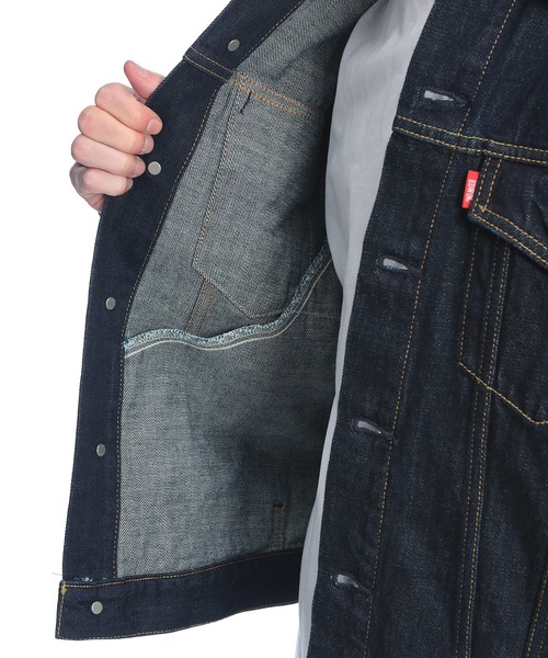 EDWIN（エドウィン）の「EDWIN (エドウィン) デニムジャケット ET1136-100 OneWash 濃色ブルー Gジャン ポケット デニム ジャケット アウター（デニムジャケット・メンズ・ワンウォッシュ・L/M/LL）」の8枚目の写真