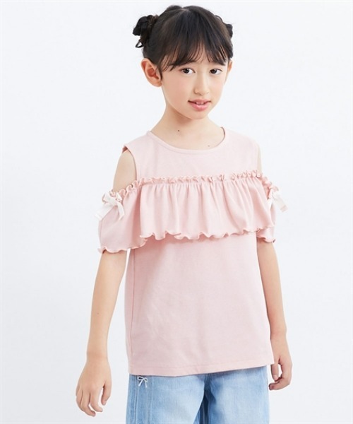 QUNTSTYLE（キュントスタイル）の「選べる♪リブ半袖デザインTシャツ（Tシャツ/カットソー・キッズ・パープル/ブラック/ベージュ/ブルー/ピンク・100/110/140/160/150/130/120）」の5枚目の写真