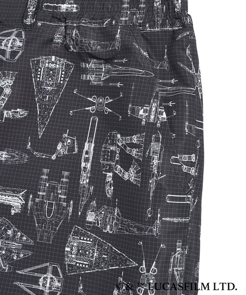SAKAZEN(サカゼン)の「『STAR WARS/スター・ウォーズ』ショートパンツ ハーフパンツ 短パン メンズ 大きいサイズ デザインパンツ「ミレニアム・ファルコン」「Xウイング・スターファイター」デザインプリント / サカゼン80周年記念 オリジナルデザイン(その他パンツ・メンズ・ブラック・L/LL/X1(3L~4L)/X2(4L~5L)/X3(6L~7L)/X4(8L~9L))」の12枚目の写真