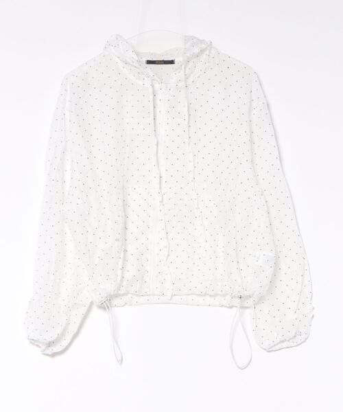 Ritzy(リッツィー)の「ドット柄 シアー ジップパーカー(パーカー・レディース・ホワイト/ライトブルー・XL/L/M)」の14枚目の写真
