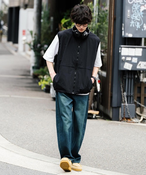 Rocky Monroe(ロッキーモンロー)の「裏メッシュスタンドネック前開きナイロンベスト(ベスト・メンズ・ネイビー/カーキ/チャコール/ブラック/グレー・XL/M/L)」の10枚目の写真