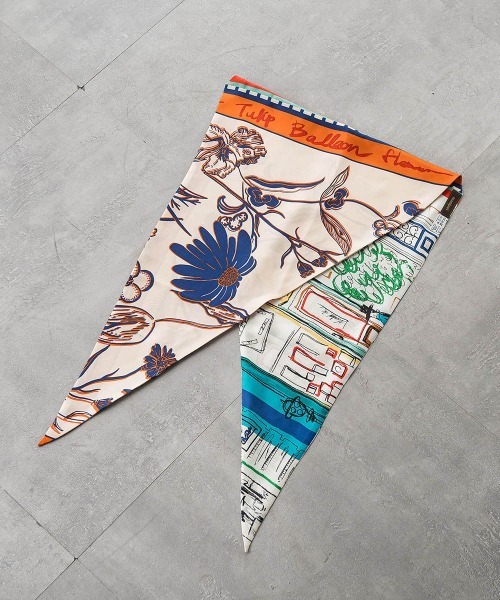 manipuri（マニプリ）の「【manipuri】＜ダイヤ型スカーフ＞（ストール/ショール・レディース・ブルー系その他/オレンジ系その他・FREE）」の9枚目の写真