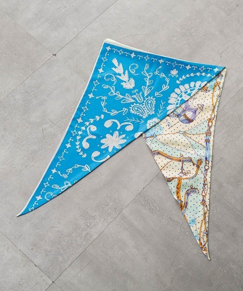 manipuri（マニプリ）の「【manipuri】＜ダイヤ型スカーフ＞（ストール/ショール・レディース・ブルー系その他/オレンジ系その他・FREE）」の3枚目の写真