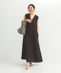Demi-Luxe BEAMS | シンプル リネン 2WAY ドレス .M(ワンピース)