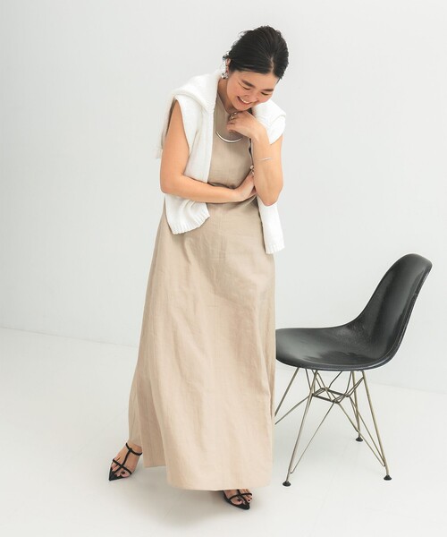 Demi-Luxe BEAMS（デミルクス ビームス）の「シンプル リネン 2WAY ドレス .M（ワンピース・レディース・ダークブラウン/ベージュ/ブルー系その他3・38/36）」の20枚目の写真