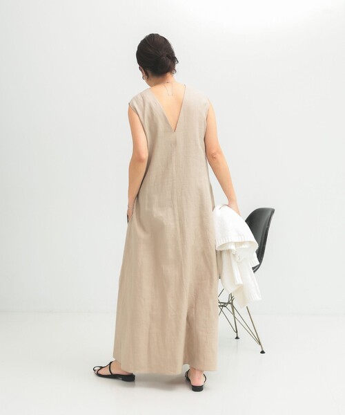 Demi-Luxe BEAMS（デミルクス ビームス）の「シンプル リネン 2WAY ドレス .M（ワンピース・レディース・ダークブラウン/ベージュ/ブルー系その他3・38/36）」の21枚目の写真