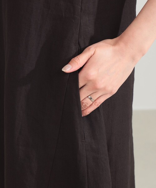 Demi-Luxe BEAMS（デミルクス ビームス）の「シンプル リネン 2WAY ドレス .M（ワンピース・レディース・ダークブラウン/ベージュ/ブルー系その他3・38/36）」の8枚目の写真