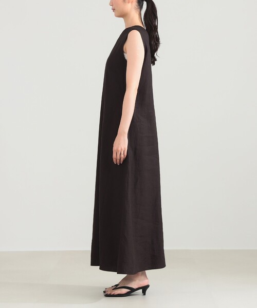 Demi-Luxe BEAMS（デミルクス ビームス）の「シンプル リネン 2WAY ドレス .M（ワンピース・レディース・ダークブラウン/ベージュ/ブルー系その他3・38/36）」の12枚目の写真
