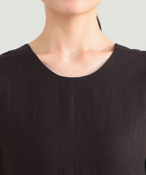 Demi-Luxe BEAMS（デミルクス ビームス）の「シンプル リネン 2WAY ドレス .M（ワンピース・レディース・ダークブラウン/ベージュ/ブルー系その他3・38/36）」の5枚目の写真