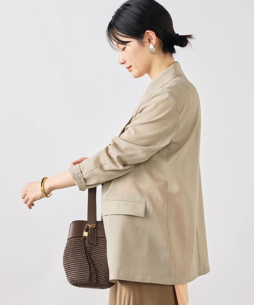 NOLLEY’S Sophi（ノーリーズソフィ）の「《セットアップ対応》ウォッシャブルリネンライクシアーボイルジャケット（テーラードジャケット・レディース・ダークブラウン/ベージュ/グレイッシュベージュ・38/36/34）」の12枚目の写真