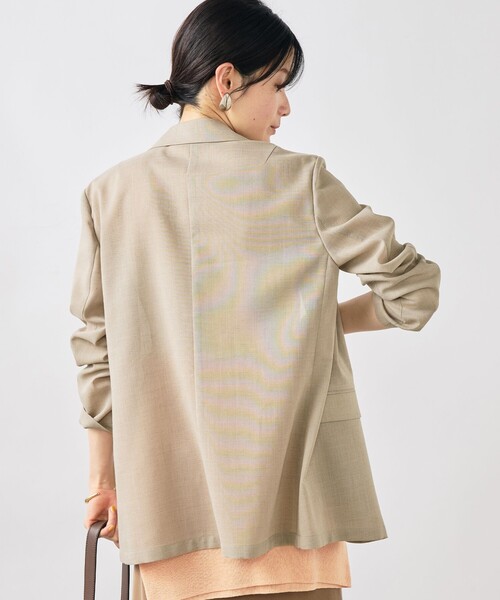 NOLLEY’S Sophi（ノーリーズソフィ）の「《セットアップ対応》ウォッシャブルリネンライクシアーボイルジャケット（テーラードジャケット・レディース・ダークブラウン/ベージュ/グレイッシュベージュ・38/36/34）」の13枚目の写真