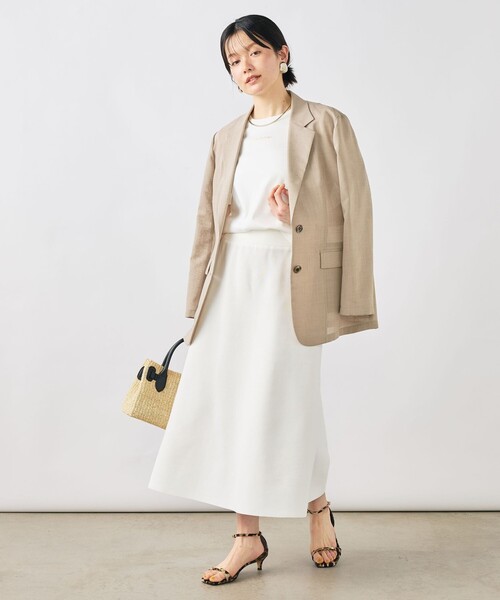 NOLLEY’S Sophi（ノーリーズソフィ）の「《セットアップ対応》ウォッシャブルリネンライクシアーボイルジャケット（テーラードジャケット・レディース・ダークブラウン/ベージュ/グレイッシュベージュ・38/36/34）」の17枚目の写真