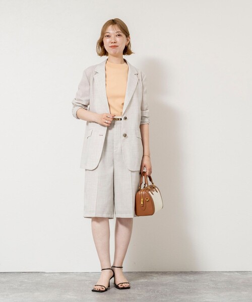 NOLLEY’S Sophi（ノーリーズソフィ）の「《セットアップ対応》ウォッシャブルリネンライクシアーボイルジャケット（テーラードジャケット・レディース・ダークブラウン/ベージュ/グレイッシュベージュ・38/36/34）」の20枚目の写真