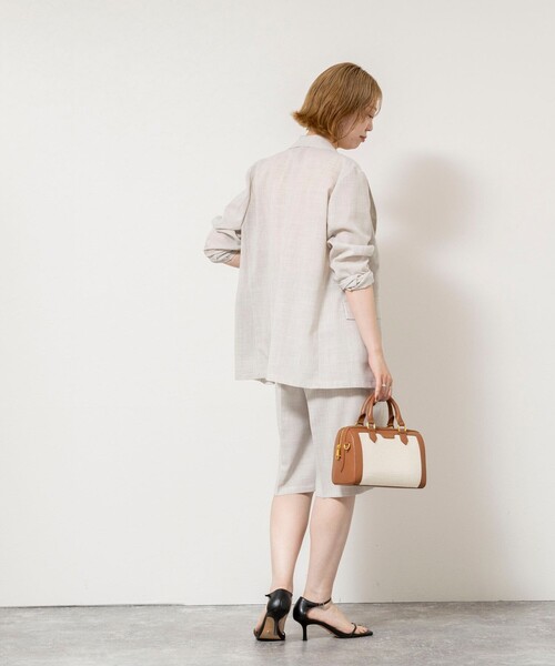 NOLLEY’S Sophi（ノーリーズソフィ）の「《セットアップ対応》ウォッシャブルリネンライクシアーボイルジャケット（テーラードジャケット・レディース・ダークブラウン/ベージュ/グレイッシュベージュ・38/36/34）」の21枚目の写真