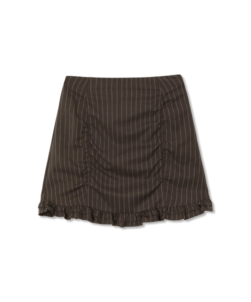 MICHIKO LONDON（ミチコ ロンドン）の「ストライプシャーリングミニスカートチョコレートブラウン（スカート・レディース・その他・SMALL/MEDIUM/LARGE）」の2枚目の写真