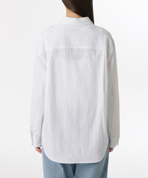 MUSINSA STANDARD WOMAN（ムシンサスタンダードウーマン）の「ウーマンズリラックスレースシアサーカーシャツ[ホワイト]（シャツ/ブラウス・レディース・その他・X-SMALL/SMALL/MEDIUM/LARGE）」の2枚目の写真