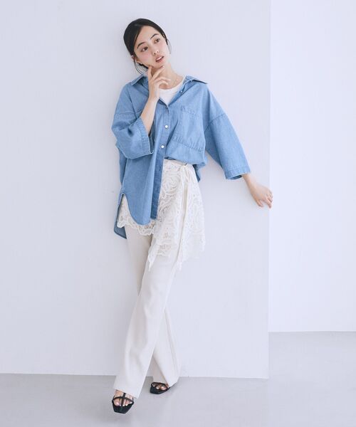 earth music&ecology(アースミュージックアンドエコロジー)の「セルフカットリブフレアパンツ(その他パンツ・レディース・ブラック/その他6/ライトベージュ/レッド/ブラウン・S/M)」の8枚目の写真