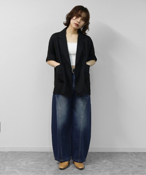 THE CELL.(ザセルドット)の「カーブシーム コクーンワイド デニム CURVED SEAM COCOON WIDE DENIM(デニムパンツ・レディース・インディゴブルー・M/L/XL/S)」の13枚目の写真