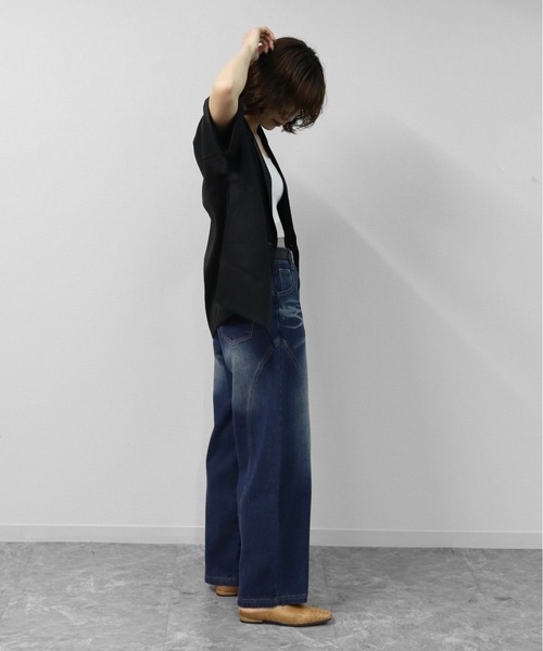 THE CELL.(ザセルドット)の「カーブシーム コクーンワイド デニム CURVED SEAM COCOON WIDE DENIM(デニムパンツ・レディース・インディゴブルー・M/L/XL/S)」の8枚目の写真