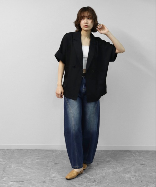 THE CELL.(ザセルドット)の「カーブシーム コクーンワイド デニム CURVED SEAM COCOON WIDE DENIM(デニムパンツ・レディース・インディゴブルー・M/L/XL/S)」の14枚目の写真