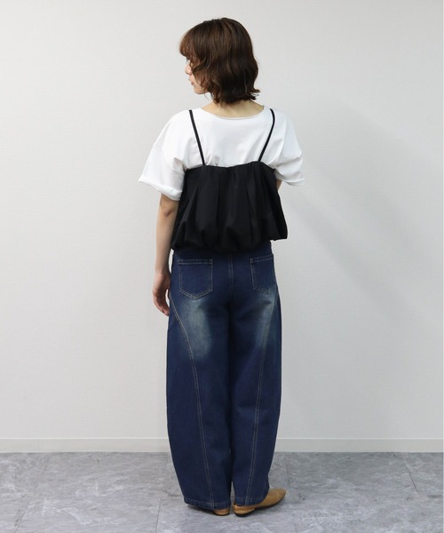 THE CELL.(ザセルドット)の「カーブシーム コクーンワイド デニム CURVED SEAM COCOON WIDE DENIM(デニムパンツ・レディース・インディゴブルー・M/L/XL/S)」の12枚目の写真