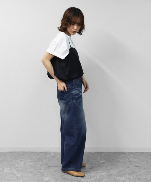 THE CELL.(ザセルドット)の「カーブシーム コクーンワイド デニム CURVED SEAM COCOON WIDE DENIM(デニムパンツ・レディース・インディゴブルー・M/L/XL/S)」の11枚目の写真