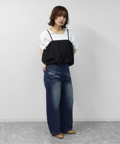 THE CELL.(ザセルドット)の「カーブシーム コクーンワイド デニム CURVED SEAM COCOON WIDE DENIM(デニムパンツ・レディース・インディゴブルー・M/L/XL/S)」の10枚目の写真
