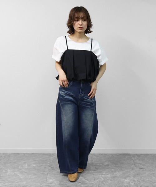 THE CELL.(ザセルドット)の「カーブシーム コクーンワイド デニム CURVED SEAM COCOON WIDE DENIM(デニムパンツ・レディース・インディゴブルー・M/L/XL/S)」の9枚目の写真
