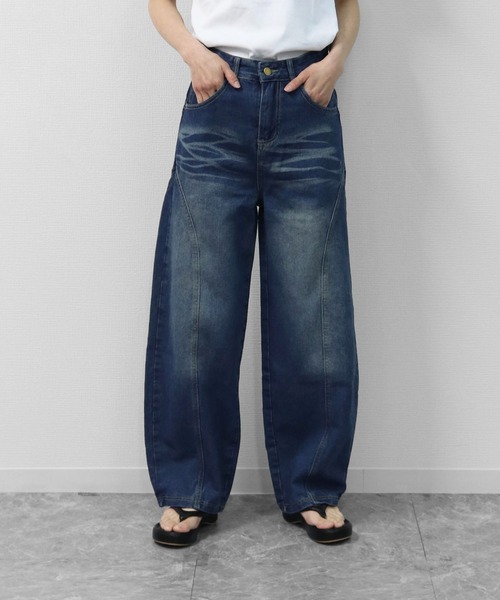 THE CELL.(ザセルドット)の「カーブシーム コクーンワイド デニム CURVED SEAM COCOON WIDE DENIM(デニムパンツ・レディース・インディゴブルー・M/L/XL/S)」の21枚目の写真