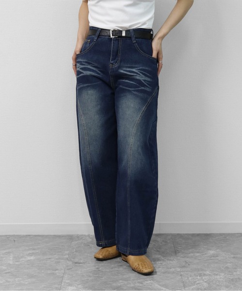 THE CELL.(ザセルドット)の「カーブシーム コクーンワイド デニム CURVED SEAM COCOON WIDE DENIM(デニムパンツ・レディース・インディゴブルー・M/L/XL/S)」の15枚目の写真