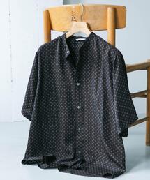 URBAN RESEARCH DOORS | バンドカラーショートスリーブ 総柄シャツ(シャツ/ブラウス)