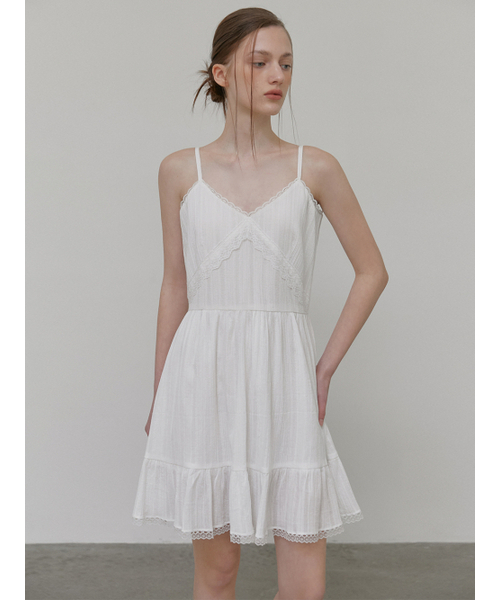 ETMON(エトモン)の「Slip Lace Mini Dress, White(ワンピース・レディース・その他・MEDIUM/SMALL)」の1枚目の写真