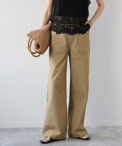 JOURNAL STANDARD relume（ジャーナルスタンダード　レリューム）の「《追加3》ワイドベイカーパンツ（その他パンツ・レディース・ベージュ/ホワイト/カーキ・34/36/38/40）」の2枚目の写真