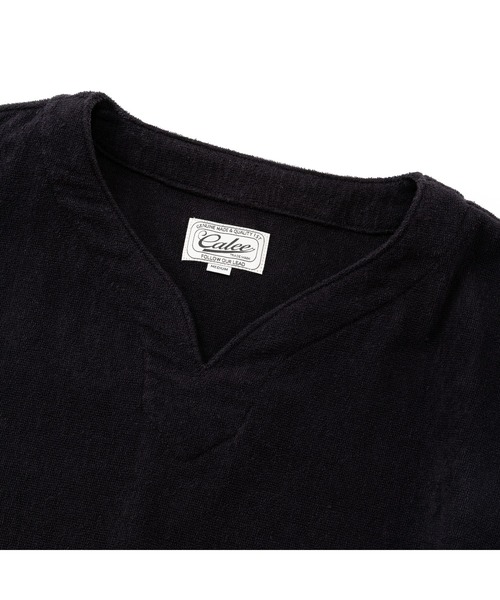 CALEE（キャリー）の「TOWEL KEY NECK S/S CS（シャツ/ブラウス・メンズ・モカ/ブラック・LARGE/MEDIUM）」の4枚目の写真