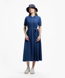 LACOSTE（ラコステ）の「インディゴ鹿の子ポロドレス   フレアワンピース（ワンピース）」