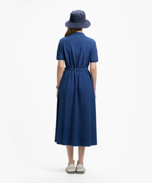 LACOSTE(ラコステ)の「インディゴ鹿の子ポロドレス / フレアワンピース(ワンピース・レディース・ネイビー/ブルー・40/36/38/34)」の4枚目の写真