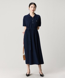 LACOSTE（ラコステ）の「インディゴ鹿の子ポロドレス   フレアワンピース（ワンピース）」