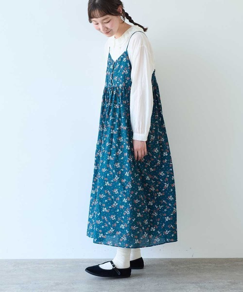 bulle de savon(ビュルデサボン)の「beta hana プリント ギャザーキャミワンピース(ワンピース・レディース・グリーン/チャコールグレー・FREE)」の9枚目の写真