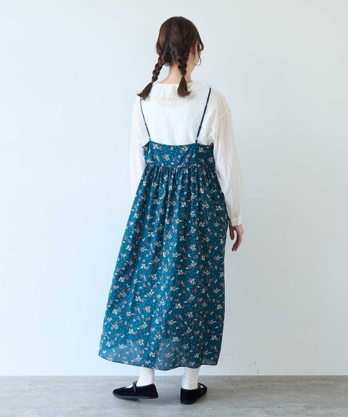 bulle de savon(ビュルデサボン)の「beta hana プリント ギャザーキャミワンピース(ワンピース・レディース・グリーン/チャコールグレー・FREE)」の10枚目の写真