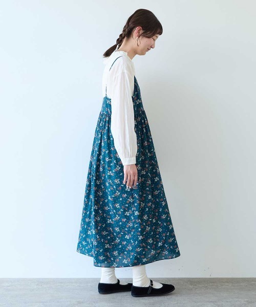 bulle de savon(ビュルデサボン)の「beta hana プリント ギャザーキャミワンピース(ワンピース・レディース・グリーン/チャコールグレー・FREE)」の11枚目の写真