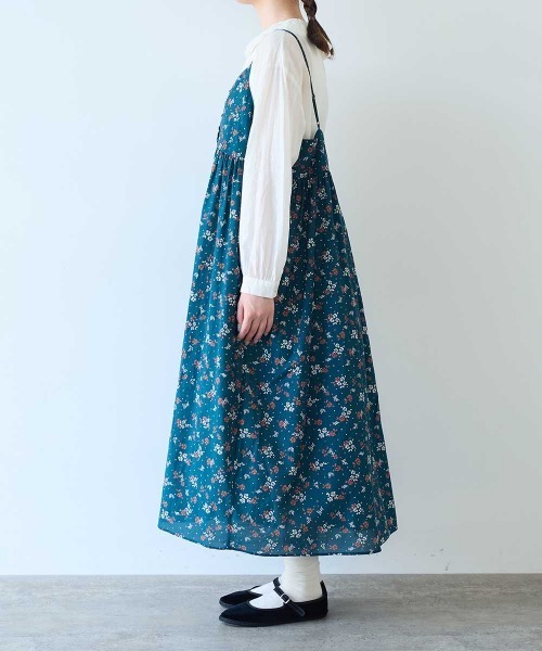 bulle de savon(ビュルデサボン)の「beta hana プリント ギャザーキャミワンピース(ワンピース・レディース・グリーン/チャコールグレー・FREE)」の13枚目の写真