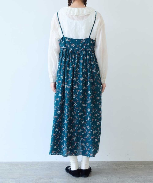 bulle de savon(ビュルデサボン)の「beta hana プリント ギャザーキャミワンピース(ワンピース・レディース・グリーン/チャコールグレー・FREE)」の14枚目の写真