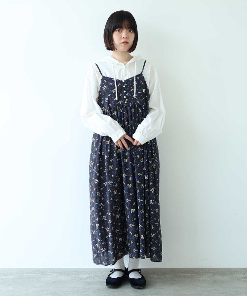 bulle de savon(ビュルデサボン)の「beta hana プリント ギャザーキャミワンピース(ワンピース・レディース・グリーン/チャコールグレー・FREE)」の22枚目の写真