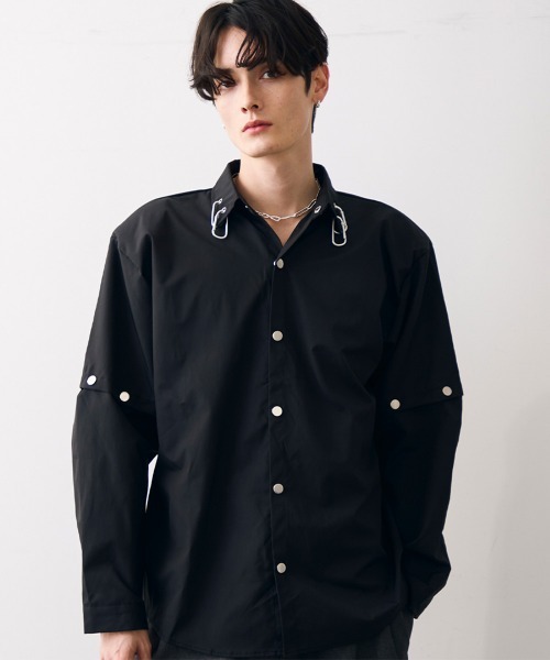 Shoowtime(ショウタイム)の「2-Way tech black shirt / 2ウェイテックブラックシャツ(シャツ/ブラウス・メンズ・ブラック・MEDIUM/LARGE/X-LARGE)」の1枚目の写真